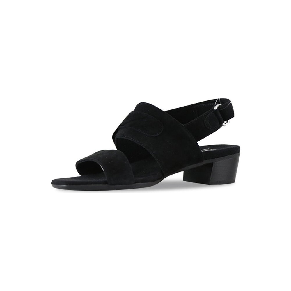 🆕MUNRO Ashlin Silver Buckle Block Heel Sandals Shoes Black 8.5 - Picture 2 of 10